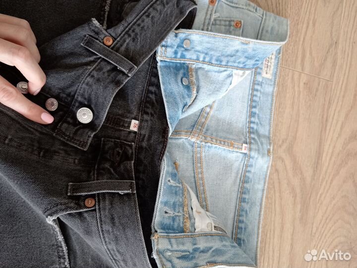 Джинсовая юбка levis 26 Голубая чёрная мини