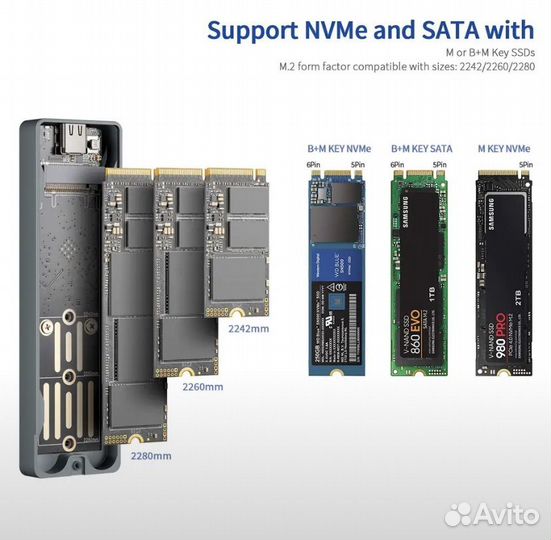 Корпус для ssd m2 nvme/ngff