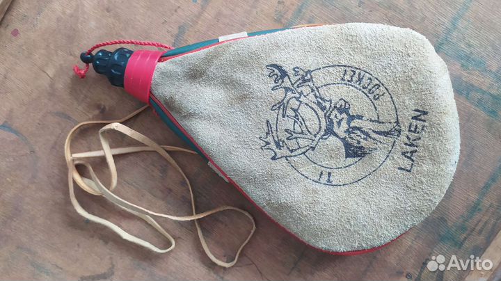 Фляга-бурдюк кожаная