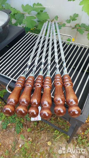 Шампура с деревянными ручками