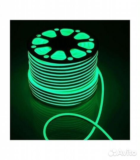 Гибкий неон 220В, 8 на 16, IP67. Зеленый