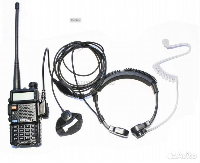 Гарнитура ларингофон для рации Baofeng Kenwood