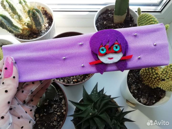 Повязка на голову ободок для девочки ручная работа