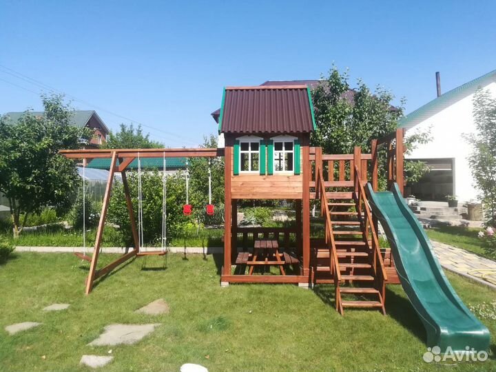 Детский игровой комплекс площадка домик. Качеля. Г