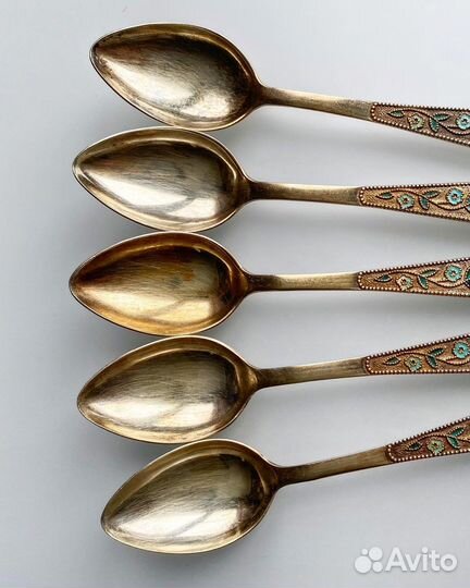 Чайные ложки, серебро 875 пробы