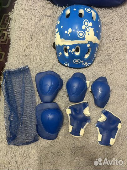 Роликовые коньки детские раздвижные плюс защита