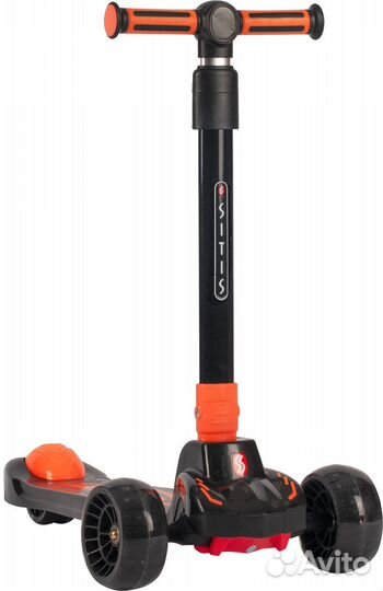 Самокат трехколесный sitis Sport черно-оранжевый S