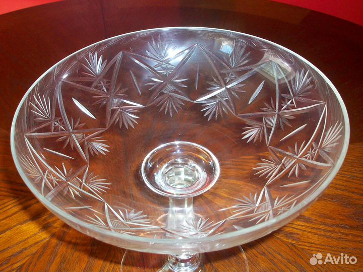 Фруктовница большая на ножке Хрусталь СССР