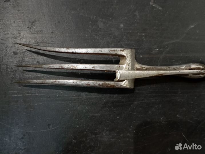 Вилка старинная траншировочная с зажимом