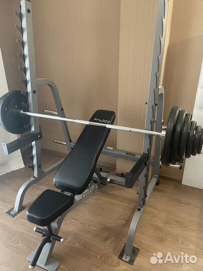 Силовая рама Body Solid, скамья, гриф и блины