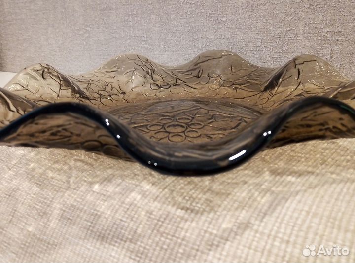 Ваза Блюдо коньячное стекло СССР. Волнистое