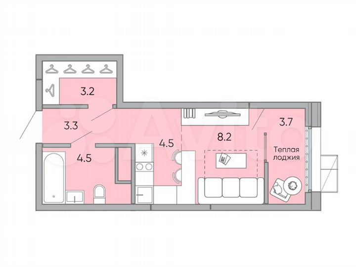 Квартира-студия, 27,4 м², 10/18 эт.