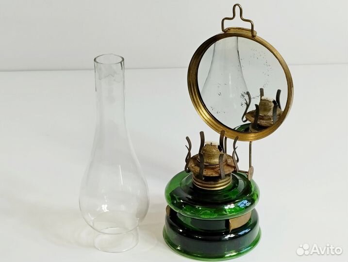 Лампа керосиновая настольная старинная антикварная