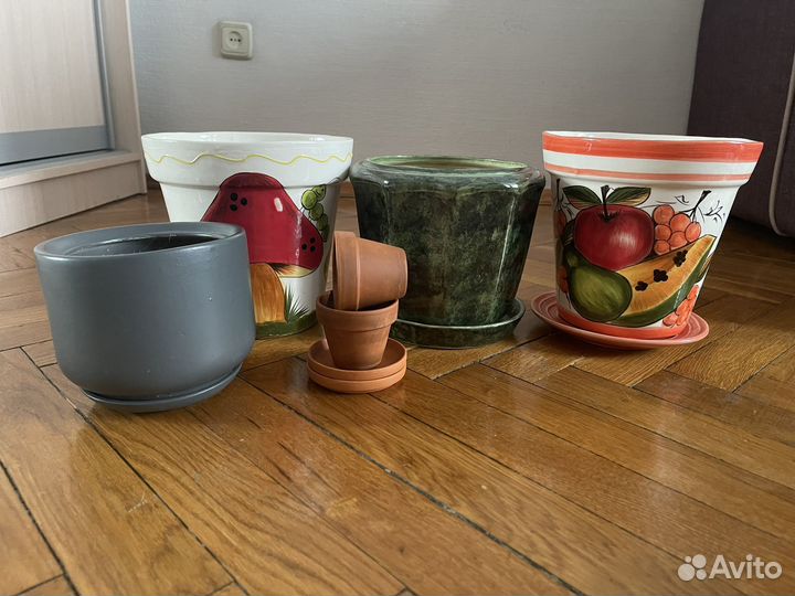 Горшки керамические, пластиковые