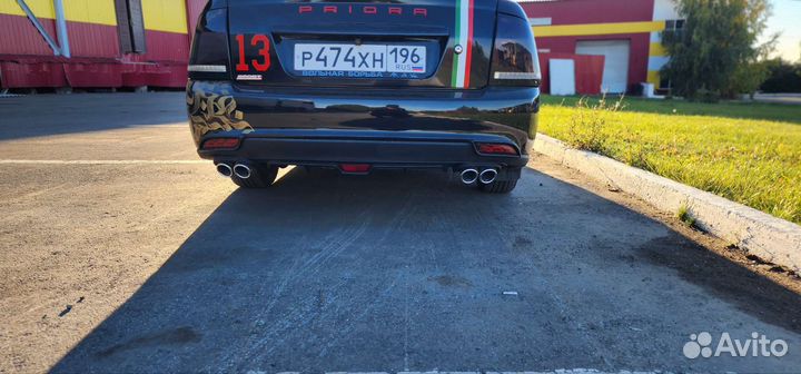 Диффузор на задний бампер priora с насаткой