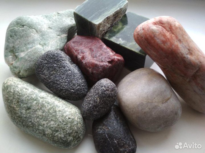 Камни для бани жадеит, кварц, яшма и т.д