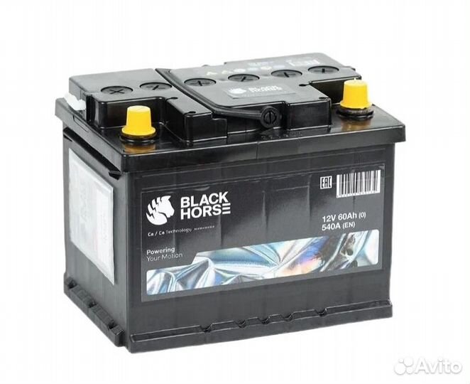 Аккумулятор Black Horse 60Ач Солярис Рио