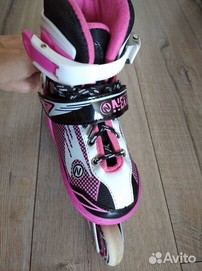 Детские ролики и защита 31-34 розовые
