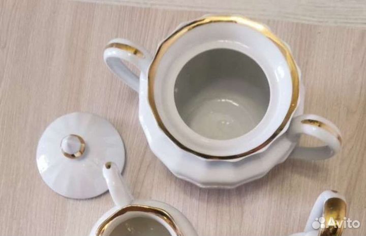 Сахарница фарфор Золотая лента