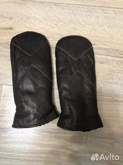 Варежки кожаные