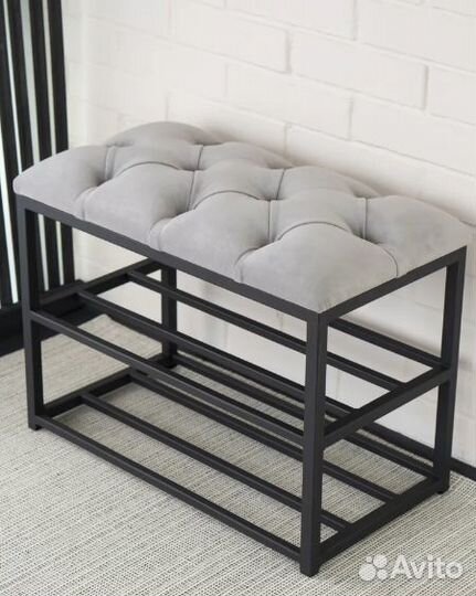 Обувница в стиле Лофт с мягким сиденьем