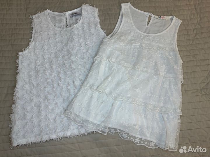 Блузки белые H&m и Be too be 152
