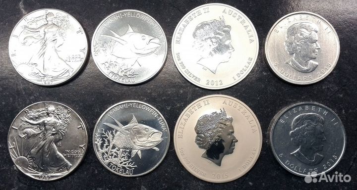 Комплект серебряных монет 8 унций