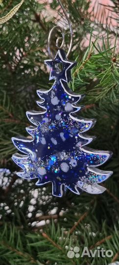 Елочные игрушки ручной работы из эпоксидной смолы