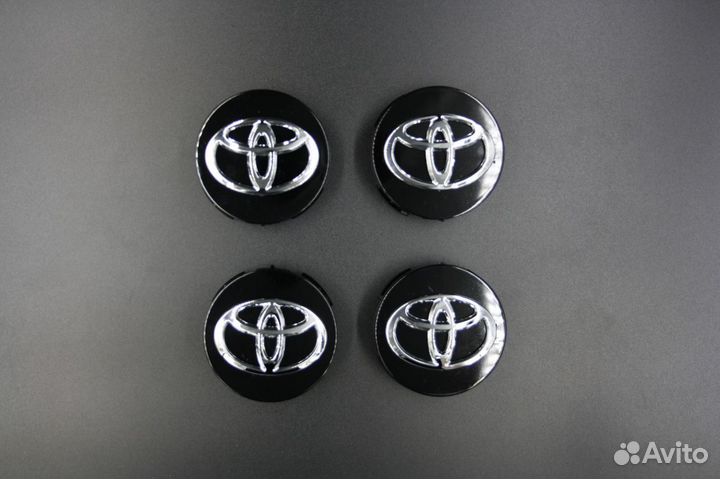 Заглушки на литые диски Toyota Black колпачки