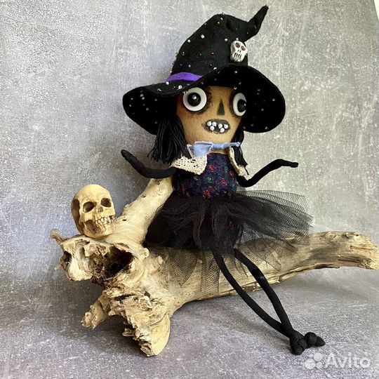 Кукла ручной работы Ведьма Хеллоуин декор подарок