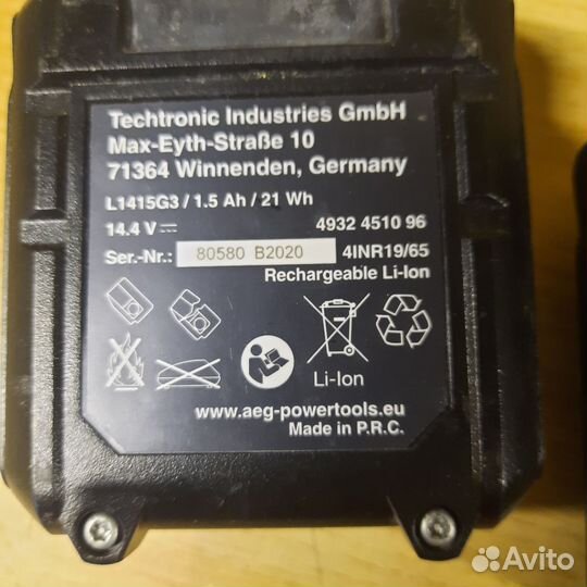 Аккумулятор шуруповерта AEG