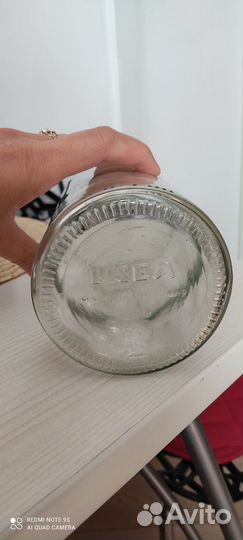 Бутылка IKEA korken с пробкой, стекло, 1 л