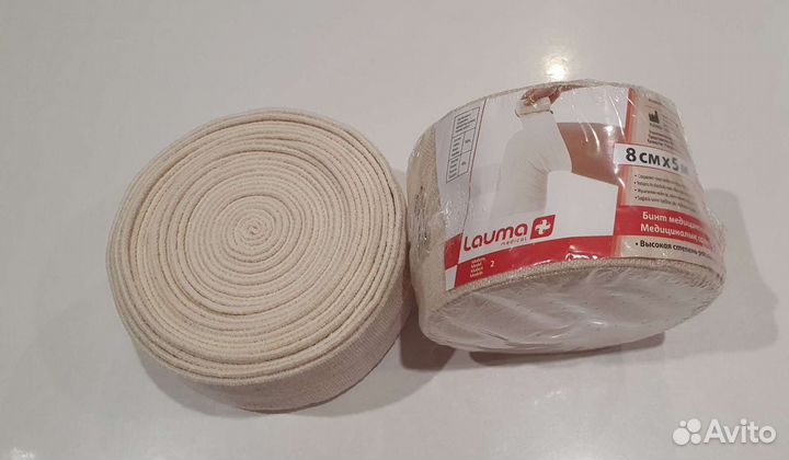 Бинт эластичный в наличии 2 шт. 1 новый запакован