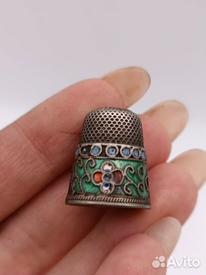 Наперсток эмали серебро 84 проба нач. XX в