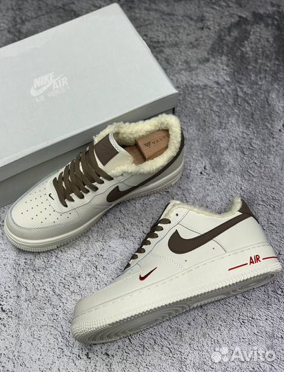 Кроссовкиnike AIR force 1 короткие с мехом