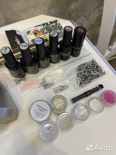 Лампа уф для ногтей, маникюрный набор в подарок