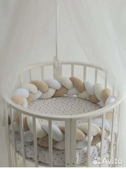 Бортик в кроватку для новорожденного косичка