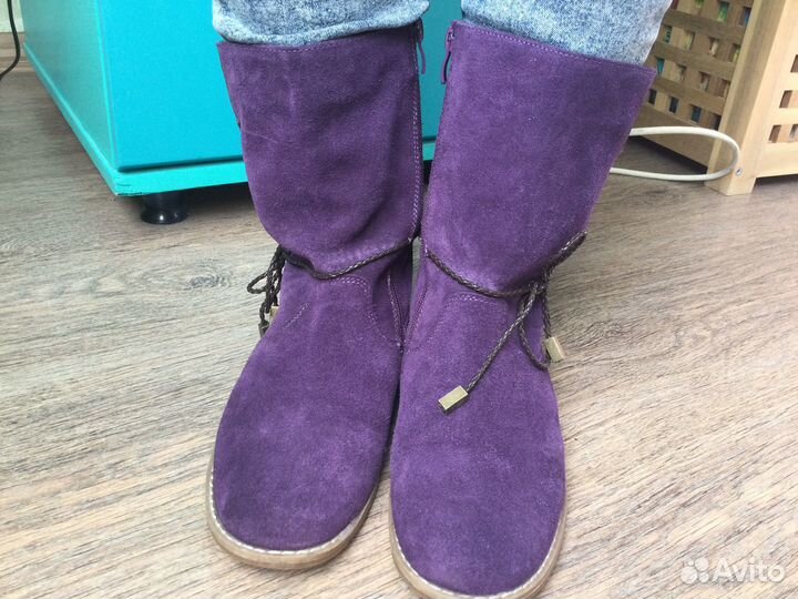 Сапоги нат / замша 38, ботильоны 40