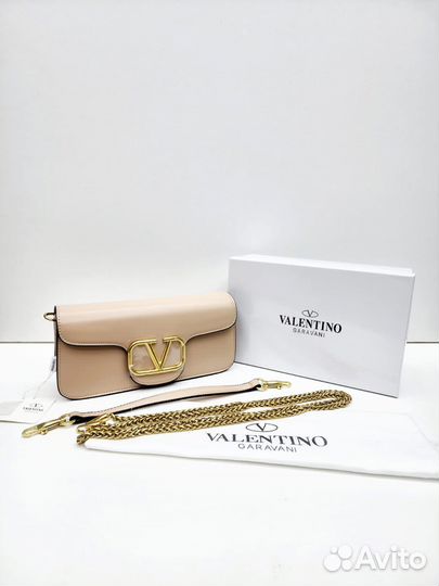 Сумка Valentino lux бежевый и белый
