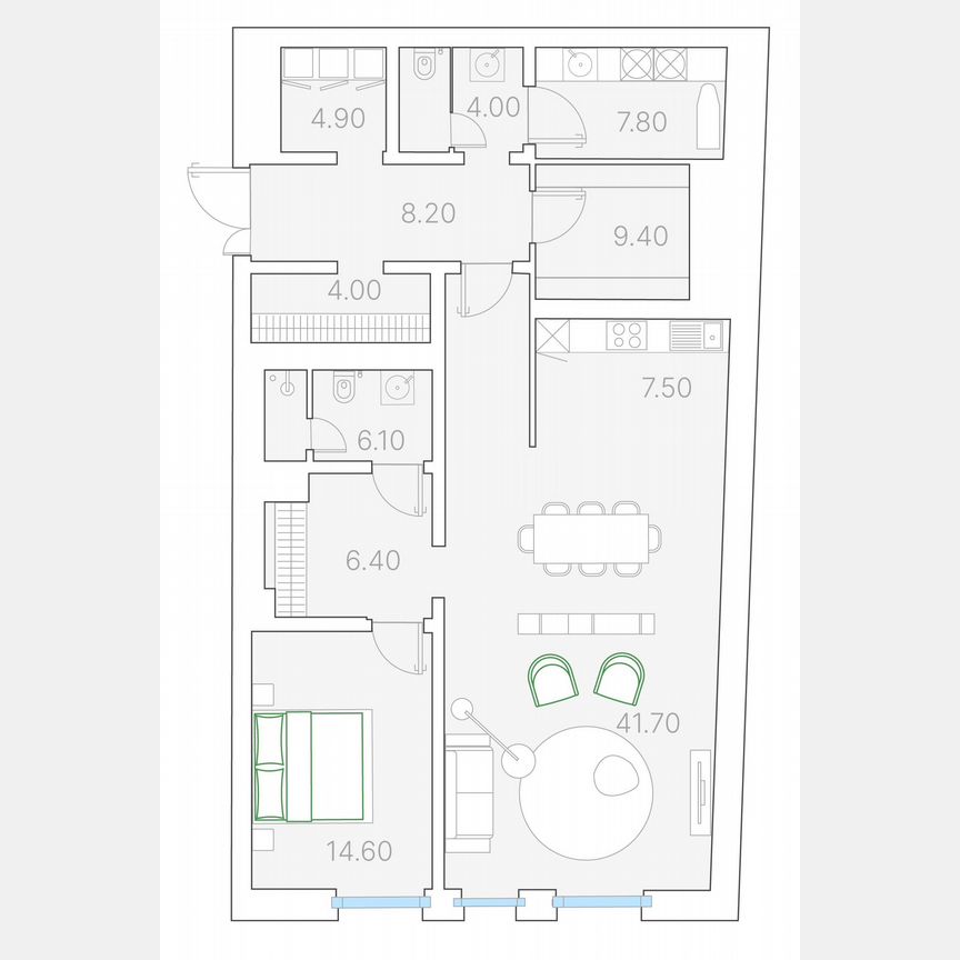 1-к. квартира, 114,6 м², 3/7 эт.