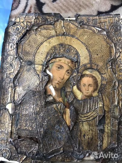 Старинная икона. Казанская Божья матерь