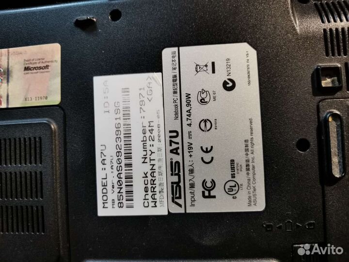 Ноутбук Asus A7U