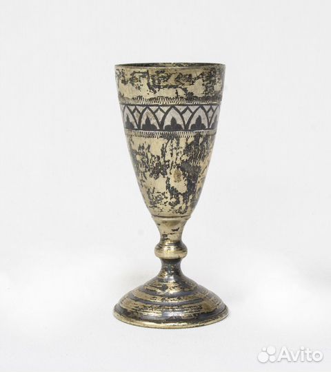 Рюмка на ножке, серебро 875 проба, вес 35 гр, черн