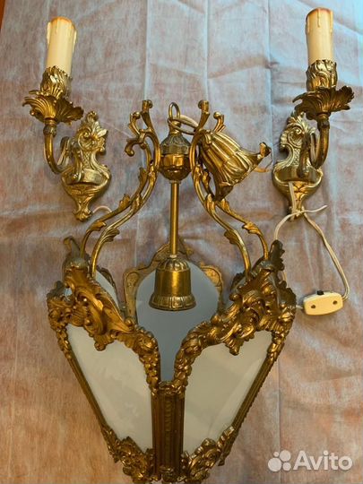 Люстра и 2 шт бра комплект бронза