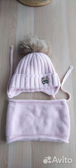 Комплект шапка и шарф для девочки