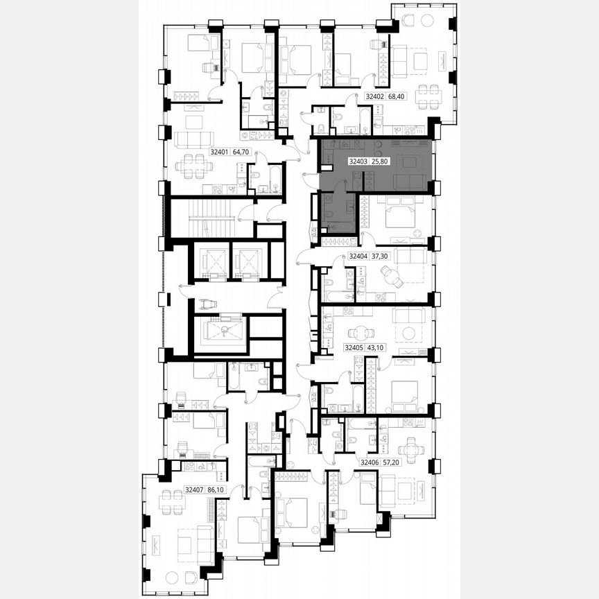 Квартира-студия, 25,8 м², 24/28 эт.