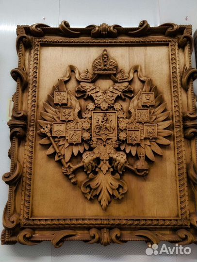 Герб Российской Империи из бука