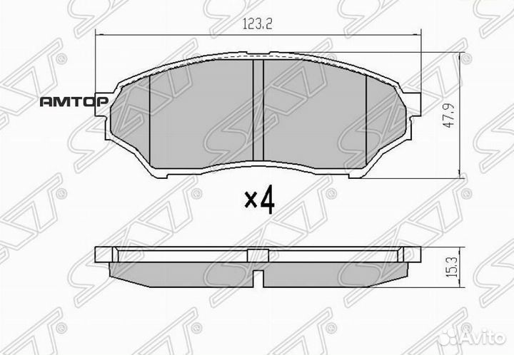 SAT ST-MR449854 Колодки тормозные перед mitsubishi