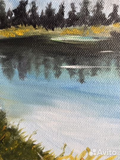 Картина маслом горный пейзаж