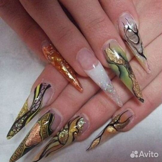 Наращивание ногтей #Акрил, #гель-лак